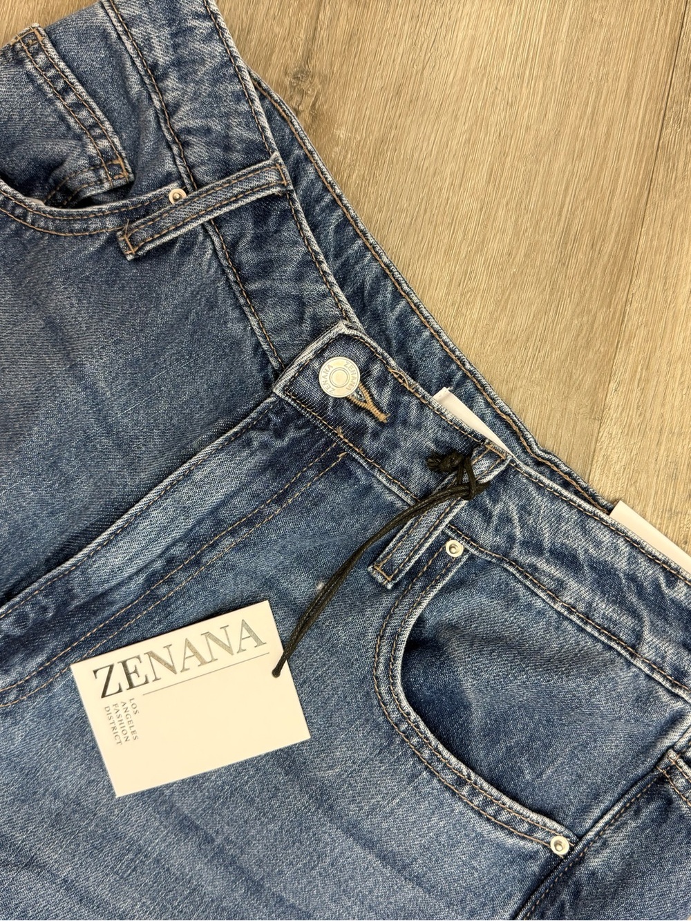 Zenana High Rise Wide Leg Jeans Medium Wash Size 30 NWT 100% Cotton - Picture 3 of 7